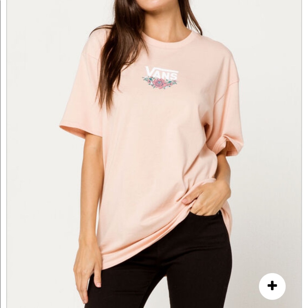 Peach vans floral tshirt xl boyfriend oversized